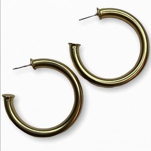 MARY GOLD THICK HOOP EARRINGS